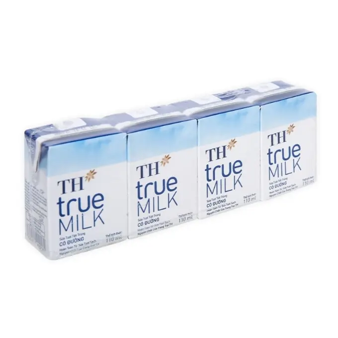 Sữa Tươi Tiệt Trùng Có Đường TH True Milk Lốc 4 Hộp x 110ml (LỐC)